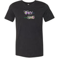 Pronoun Wishing Star They She Unisex Premium Tee - Black Heather / XS