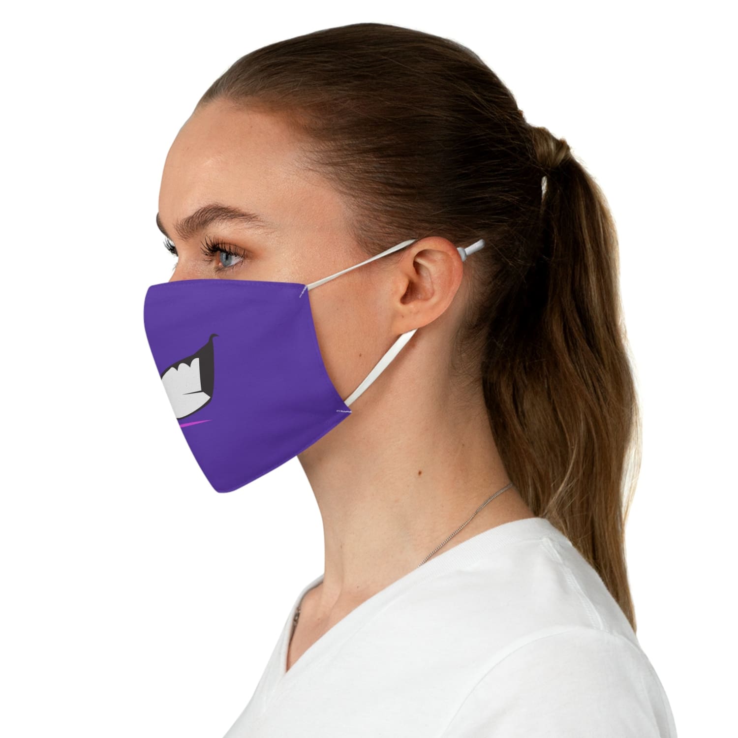 Purple Toothy Grin Fabric Face Mask - One size - Accessories