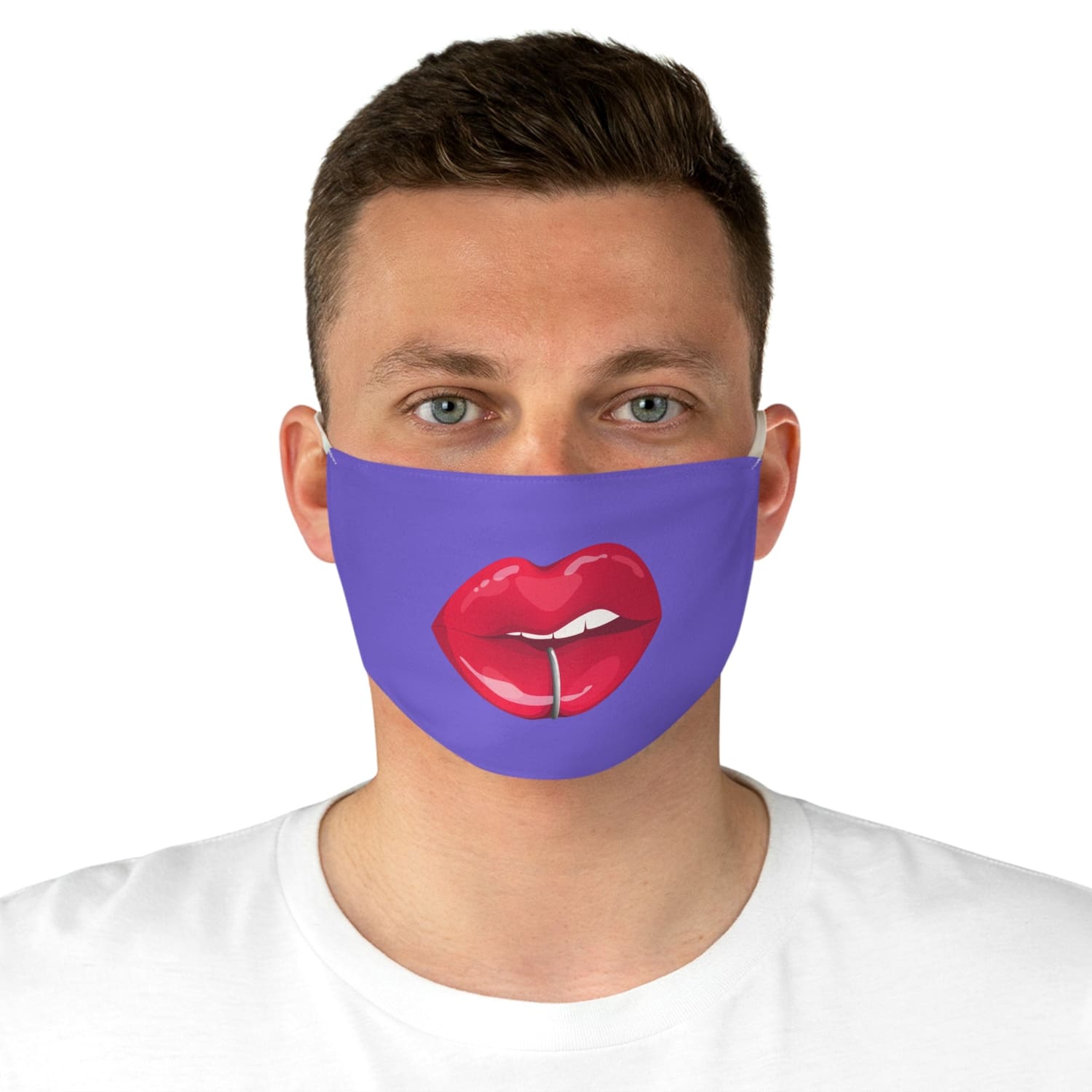 Purple Whuh?? Lips Fabric Face Mask - One size - Accessories