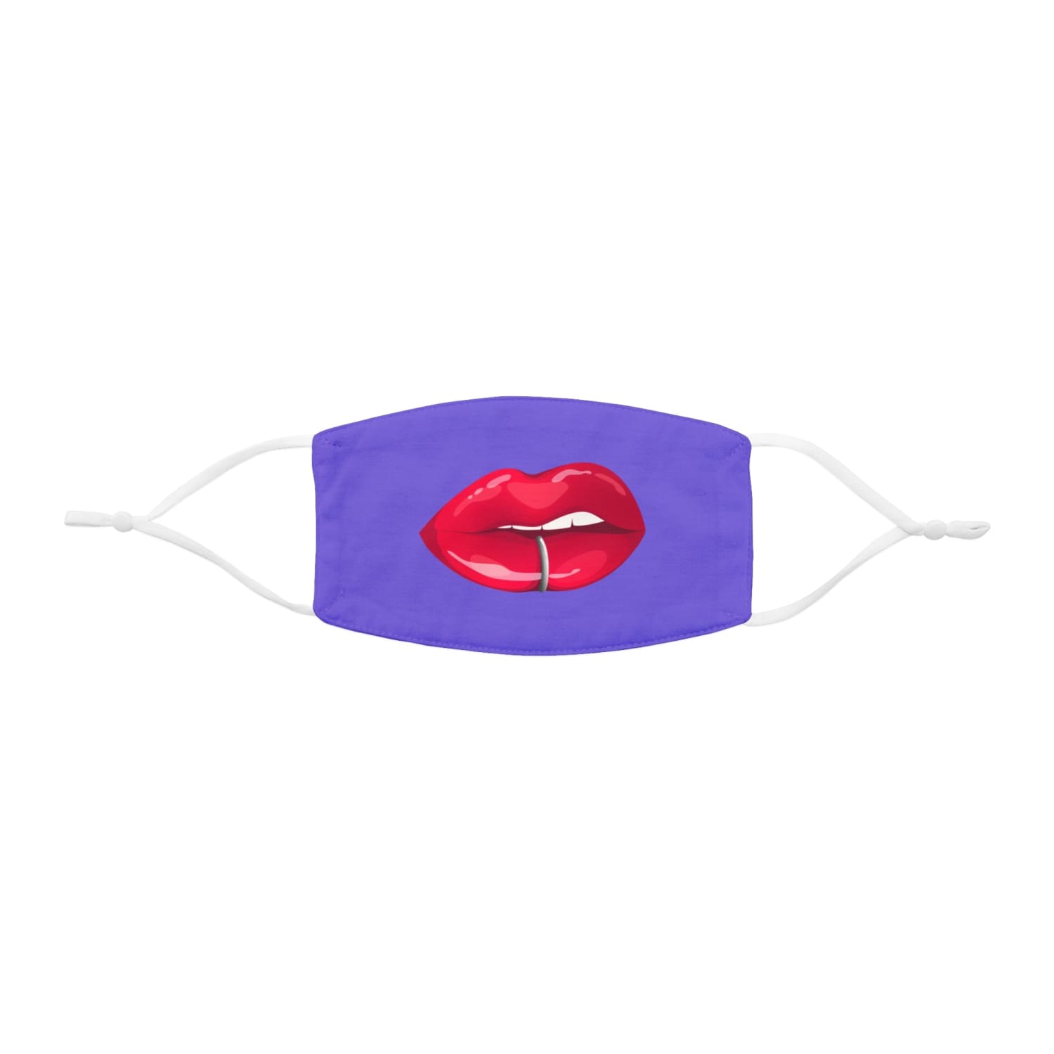 Purple Whuh?? Lips Snug-Fit Fabric Face Mask - 7.3’’ × 4.5’’ - Accessories