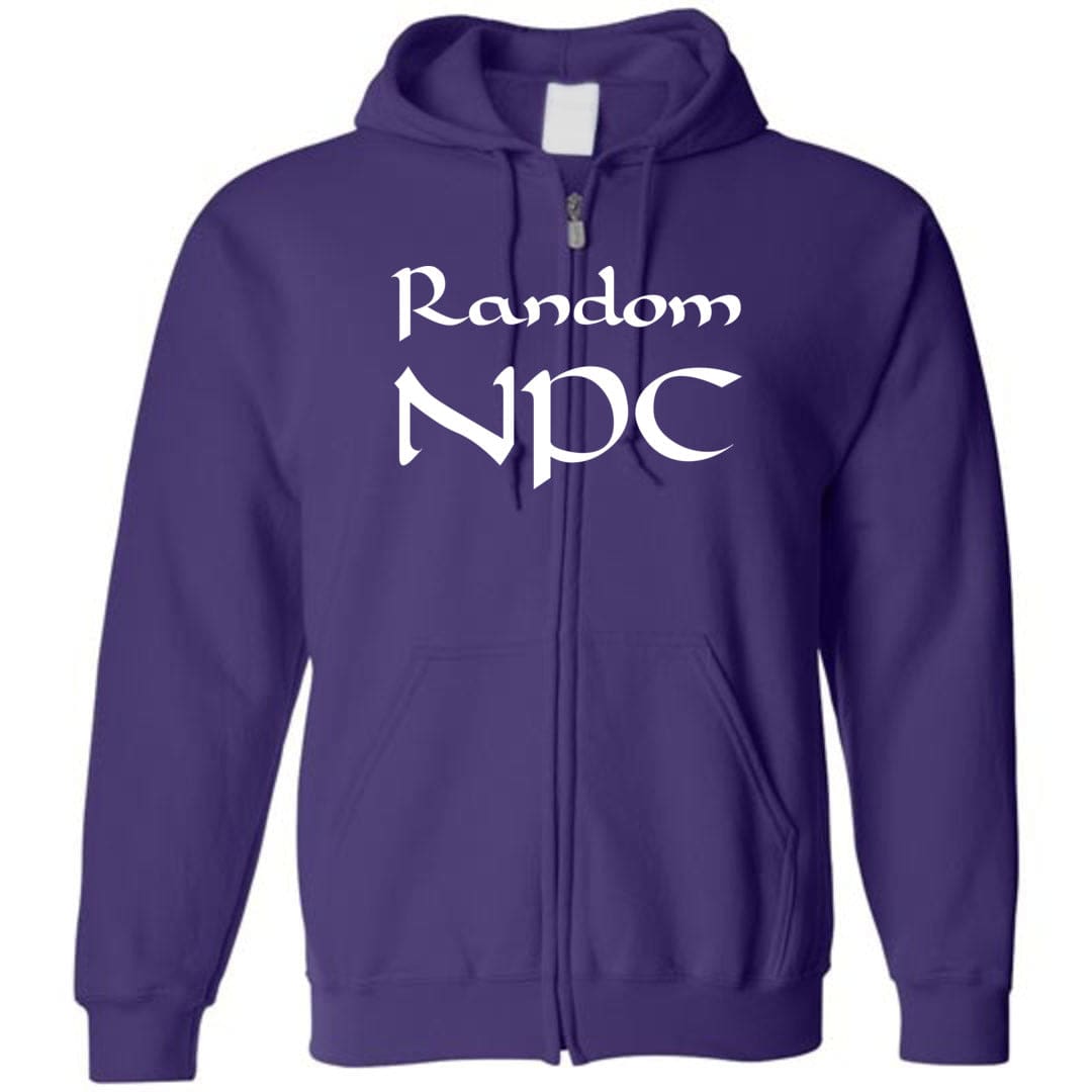 Random NPC Unisex Zip Hoodie - Purple / S