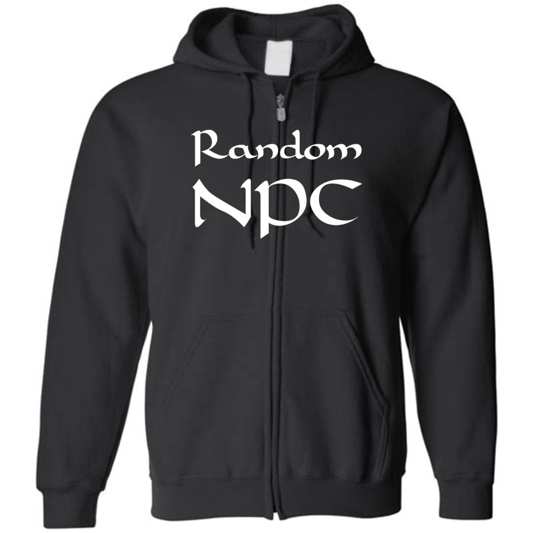 Random NPC Unisex Zip Hoodie - Black / S