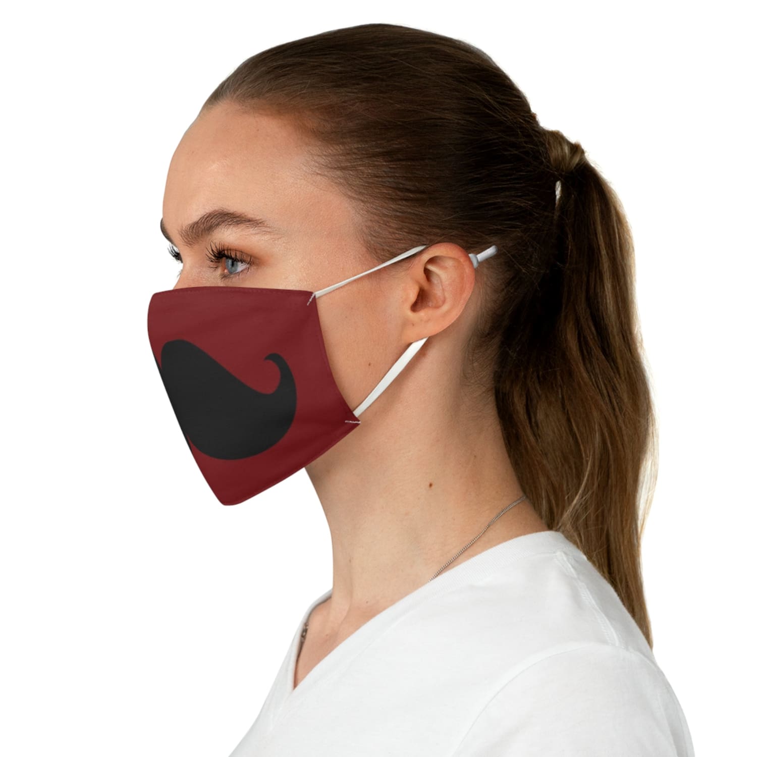 Red Mega Mustache Fabric Face Mask - One size - Accessories