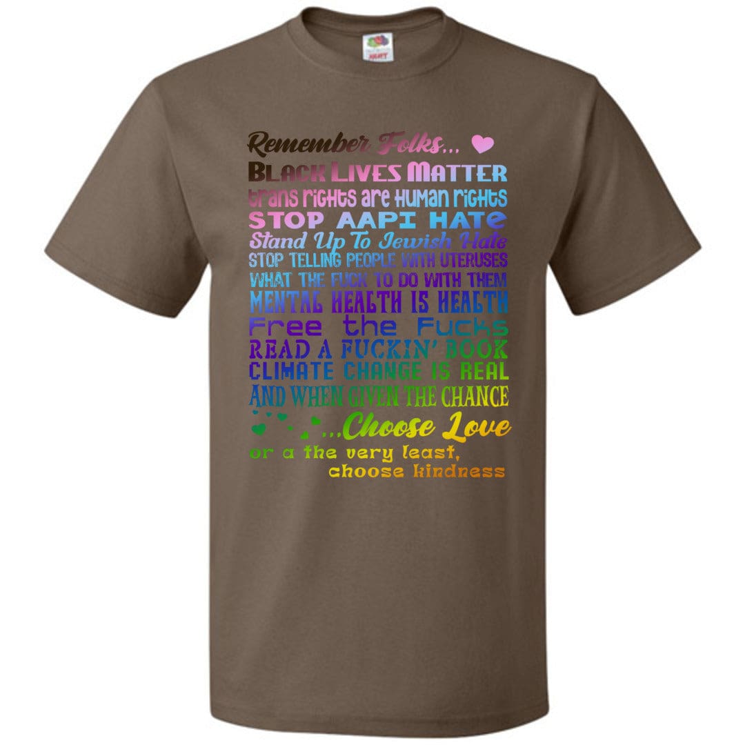 Remember Folks Updated Unisex Classic Tee - Chocolate / S