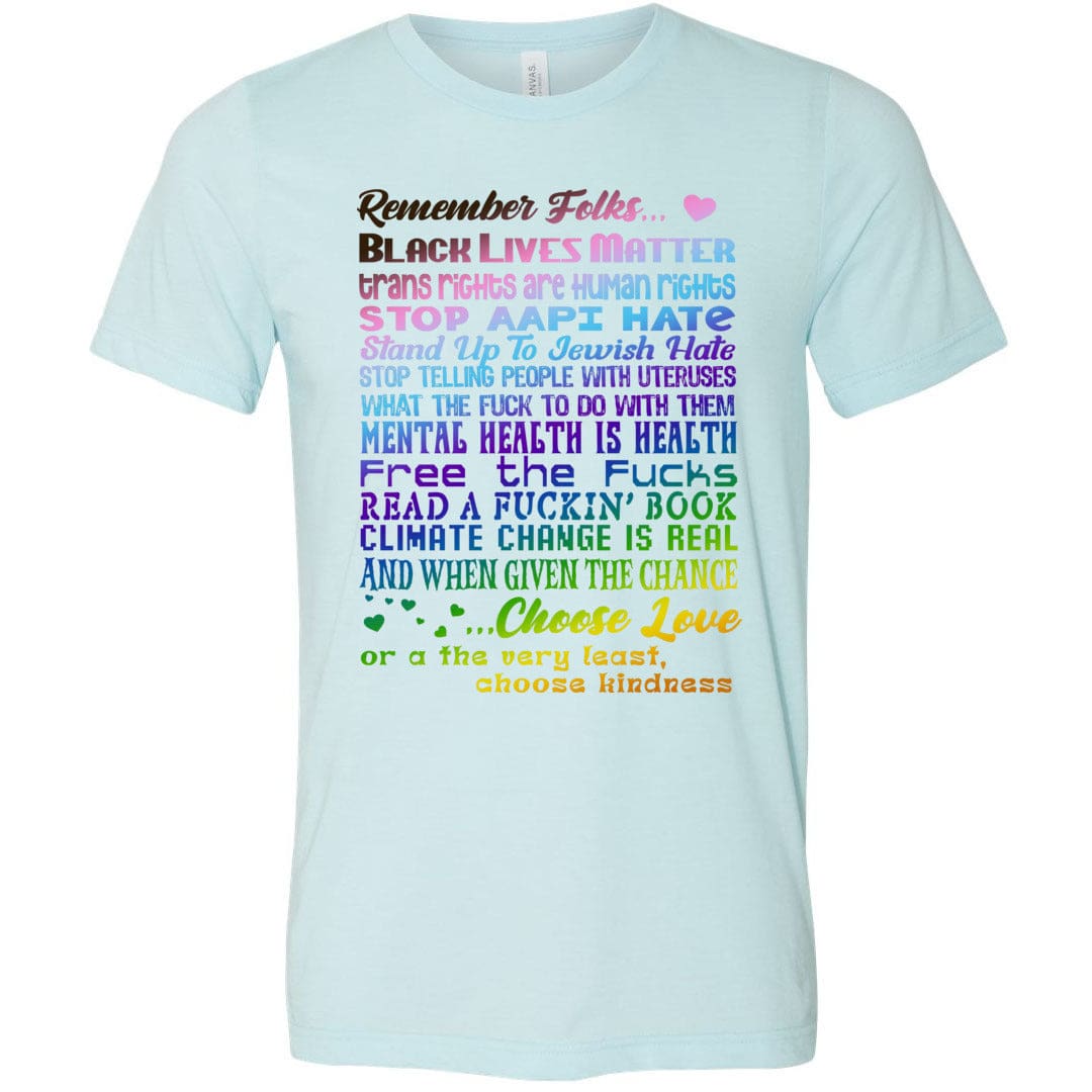 Remember Folks Updated Unisex Premium Tee - Heather Ice Blue / XS