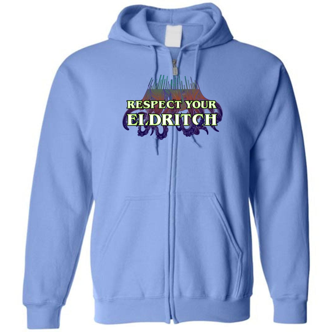 Respect Your Eldritch Unisex Zip Hoodie - Carolina Blue / S