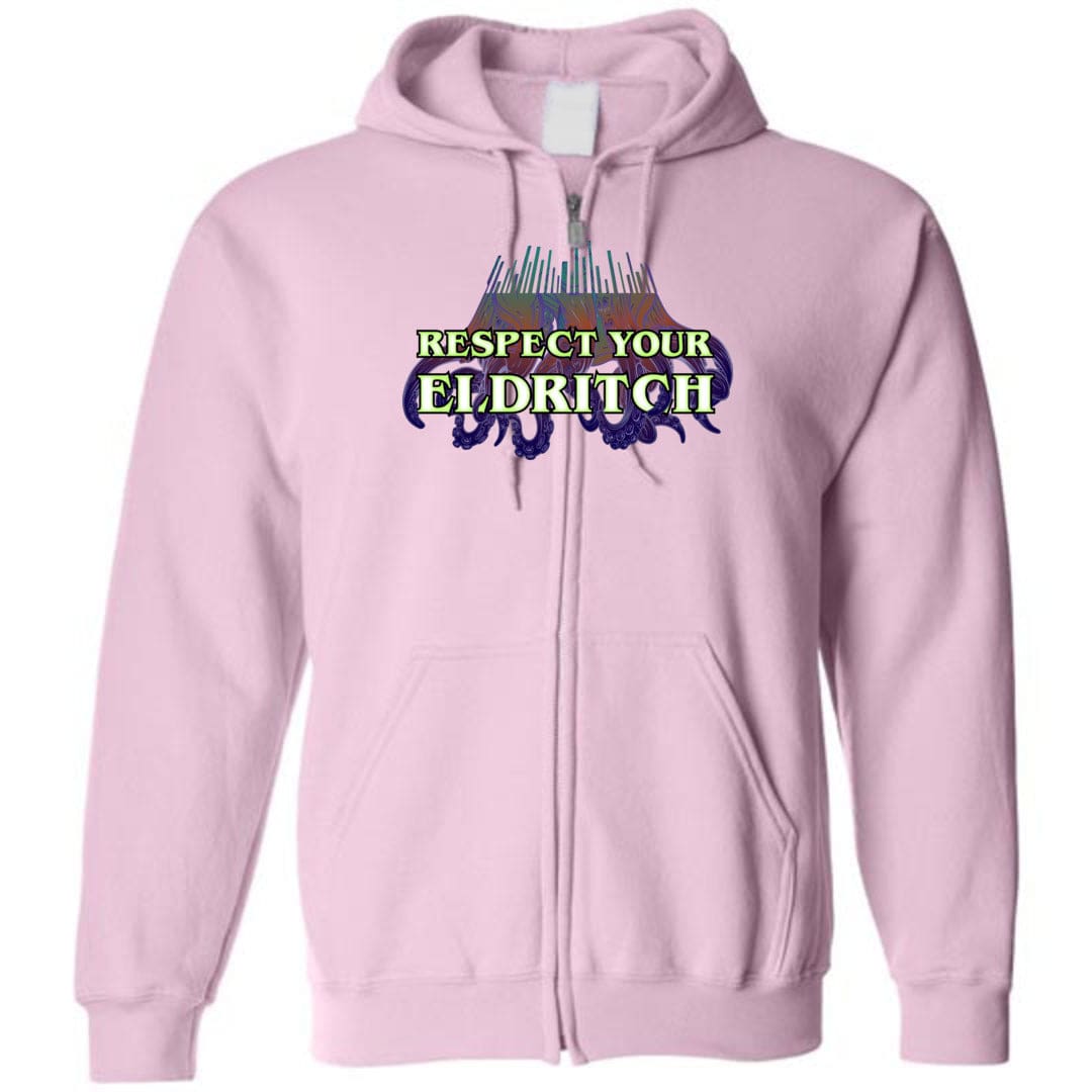 Respect Your Eldritch Unisex Zip Hoodie - Light Pink / S