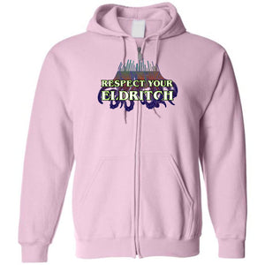 Respect Your Eldritch Unisex Zip Hoodie - Light Pink / S