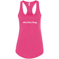 she/her/hag Womens Racerback Tank - Raspberry / XS