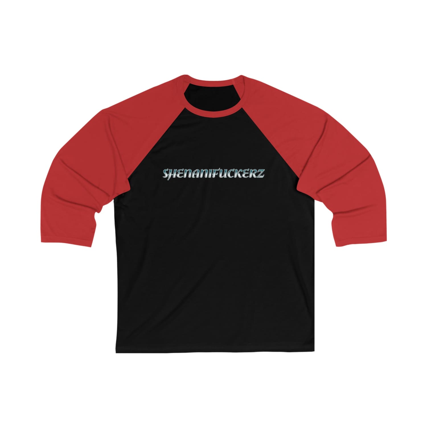 Shenanifuckers Unisex 3/4 Sleeve Raglan Tee - Black/ Red / S - Long-sleeve