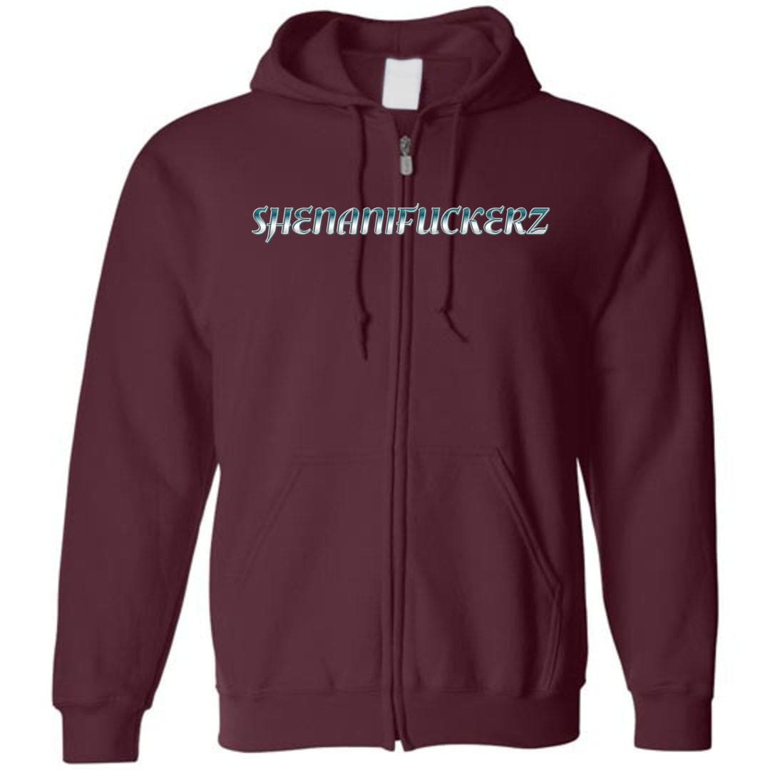 Shenanifuckers Unisex Zip Hoodie - Maroon / S