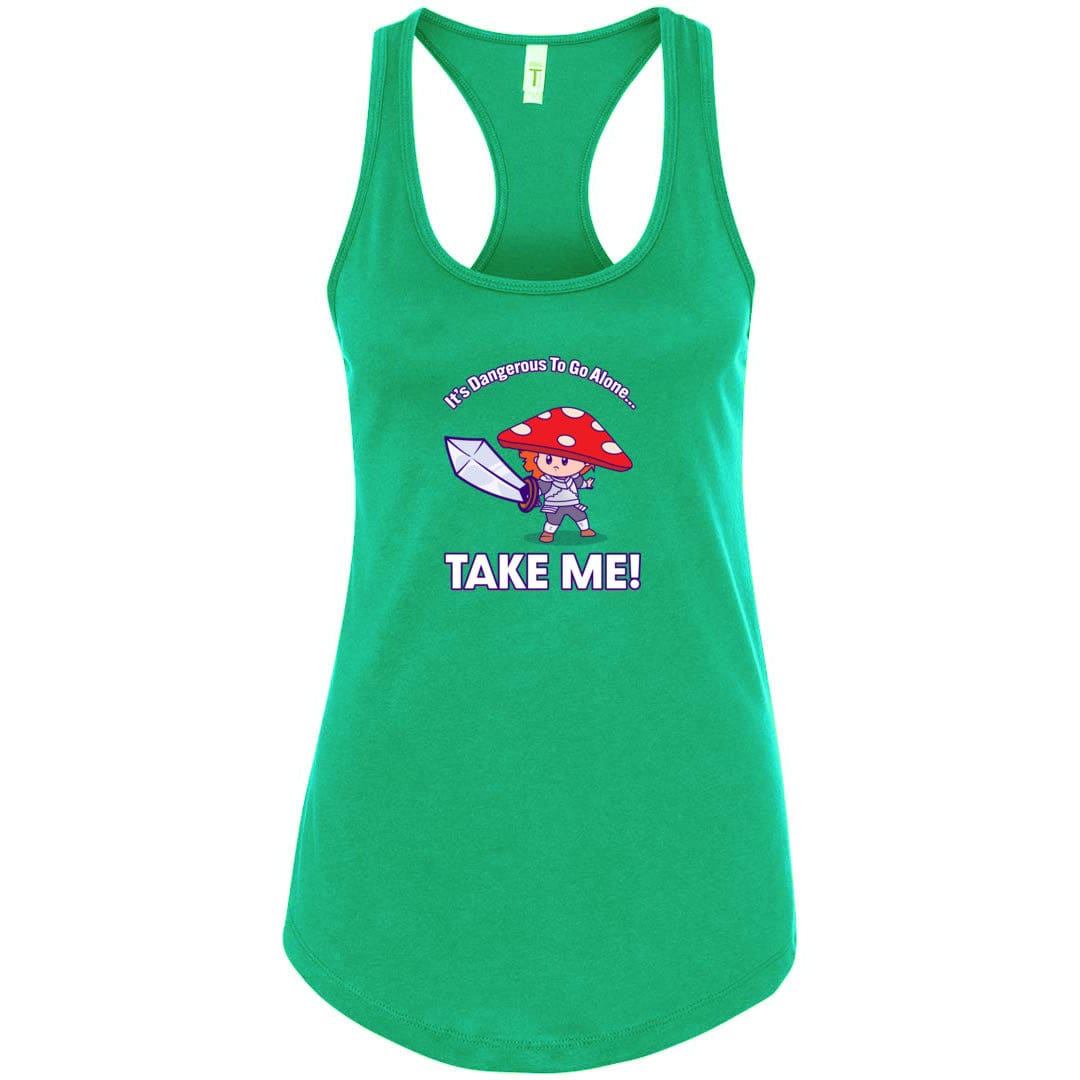 Take Me! Womens Premium Racerback Tank - Kelly Green / S