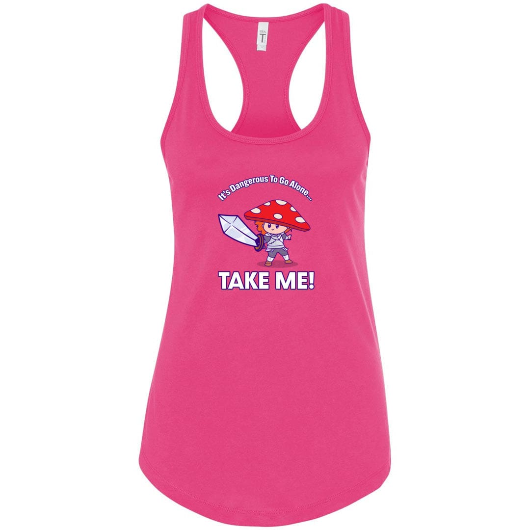 Take Me! Womens Premium Racerback Tank - Raspberry / XS