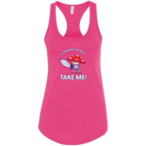 Take Me! Womens Premium Racerback Tank - Raspberry / XS