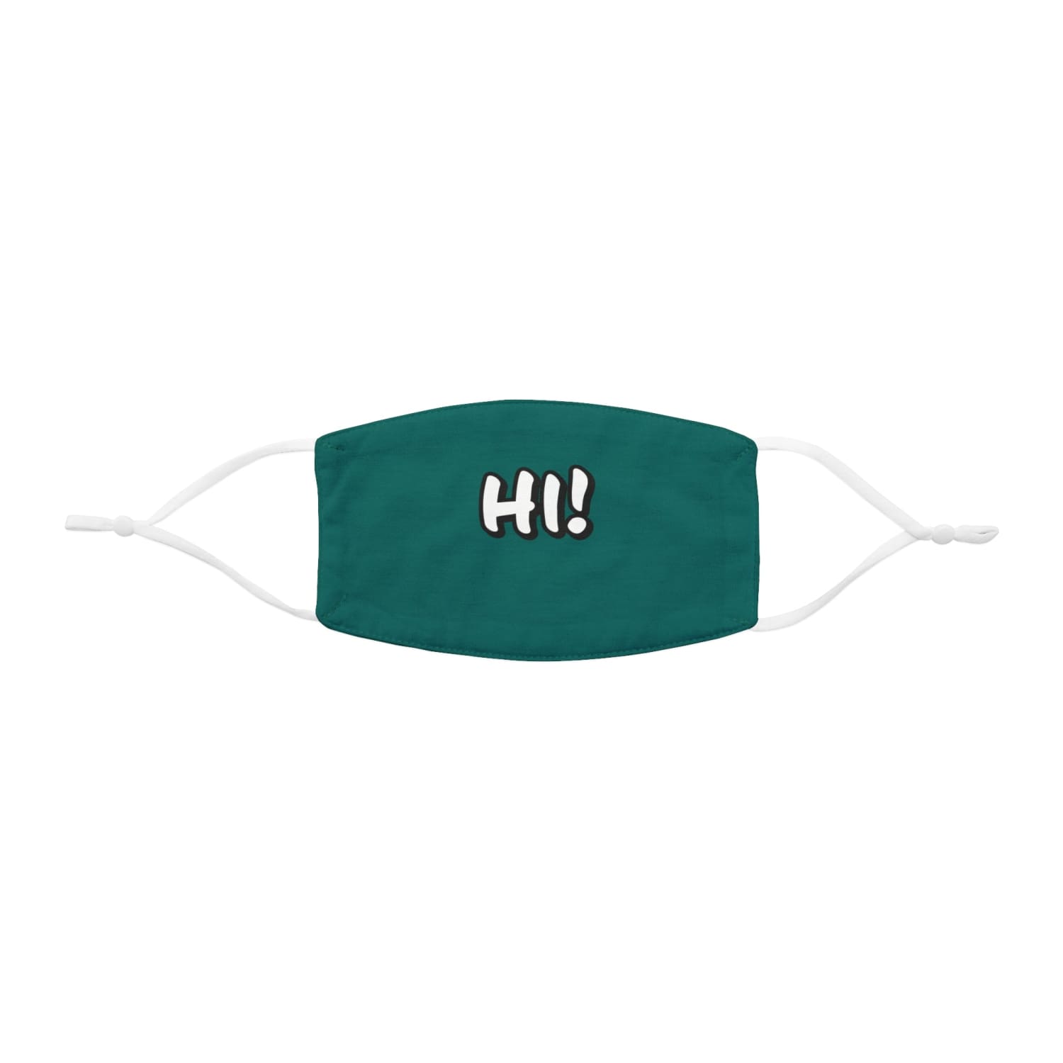 Teal Hi! Snug-Fit Fabric Face Mask - 7.3’’ × 4.5’’ - Accessories