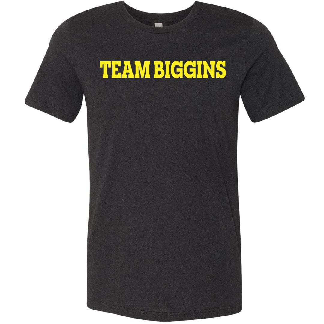 Team Biggins Unisex Premium Tee - Black Heather / XS