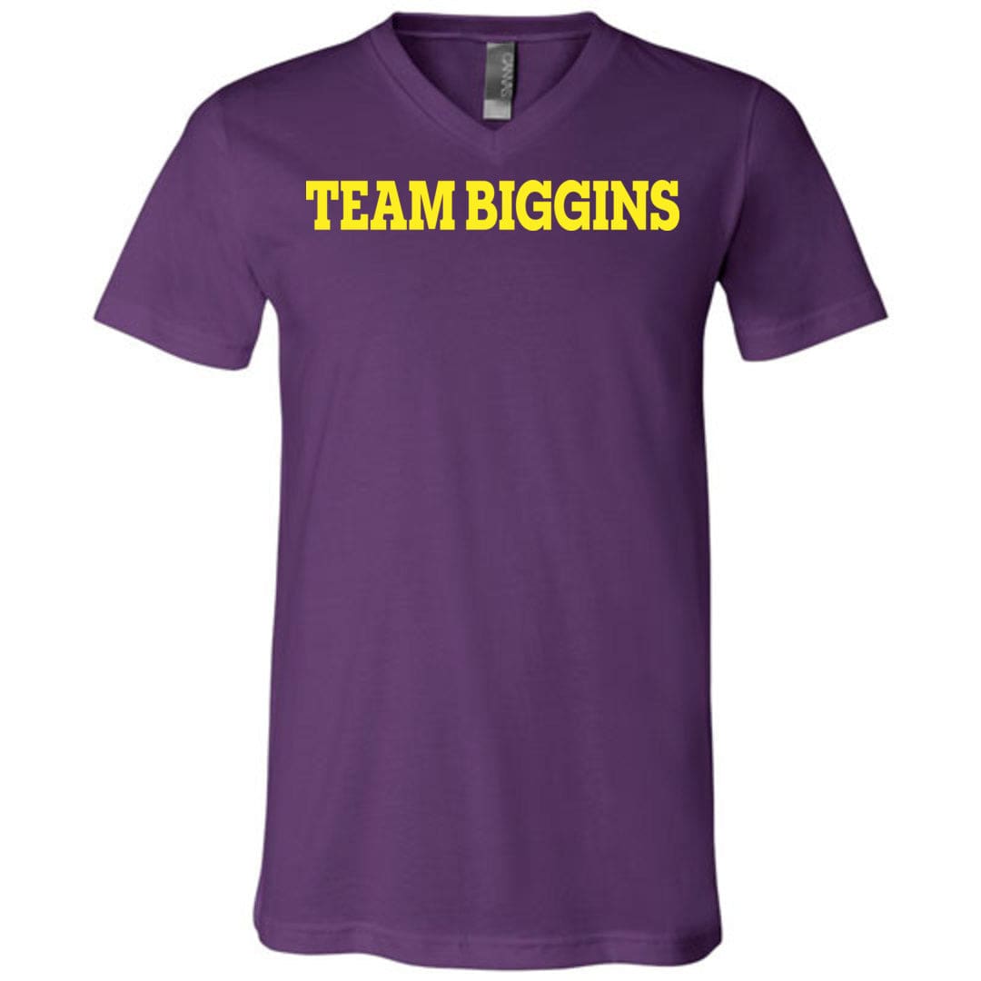 Team Biggins Unisex Premium V-Neck Tee - Team Purple / S