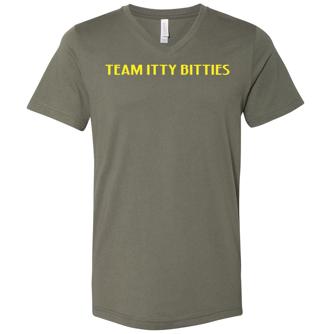 Team Itty Bitties Unisex Premium V-Neck Tee - Military Green / S