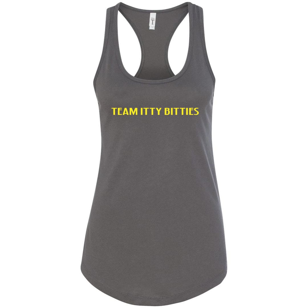 Team Itty Bitties Womens Premium Racerback Tank - Dark Grey / S