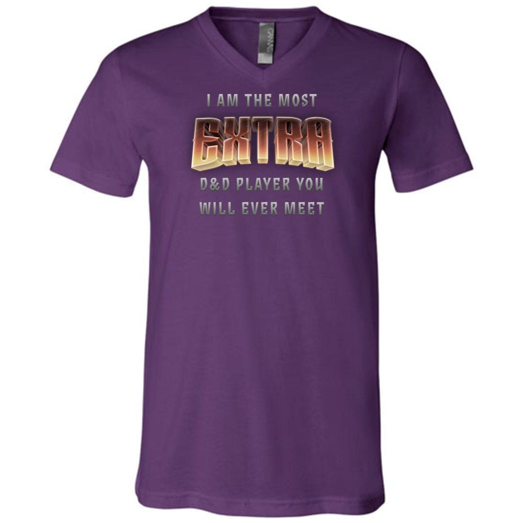 The Most EXTRA D&D Player Unisex Premium V-Neck Tee - Team Purple / S