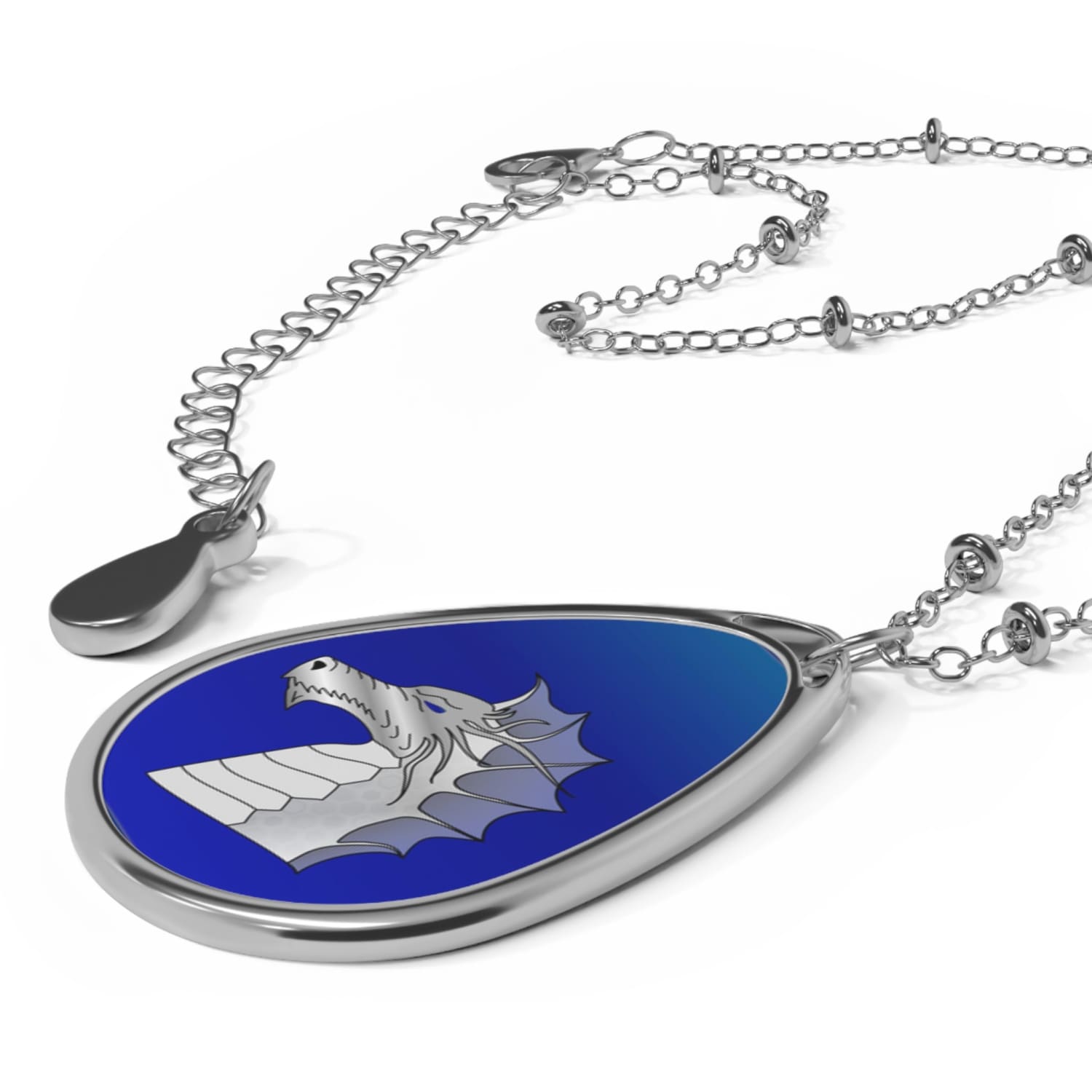 The Platinum Dragon - Bahamut - Paladine - Holy Symbol Necklace - One Size / Silver - Accessories
