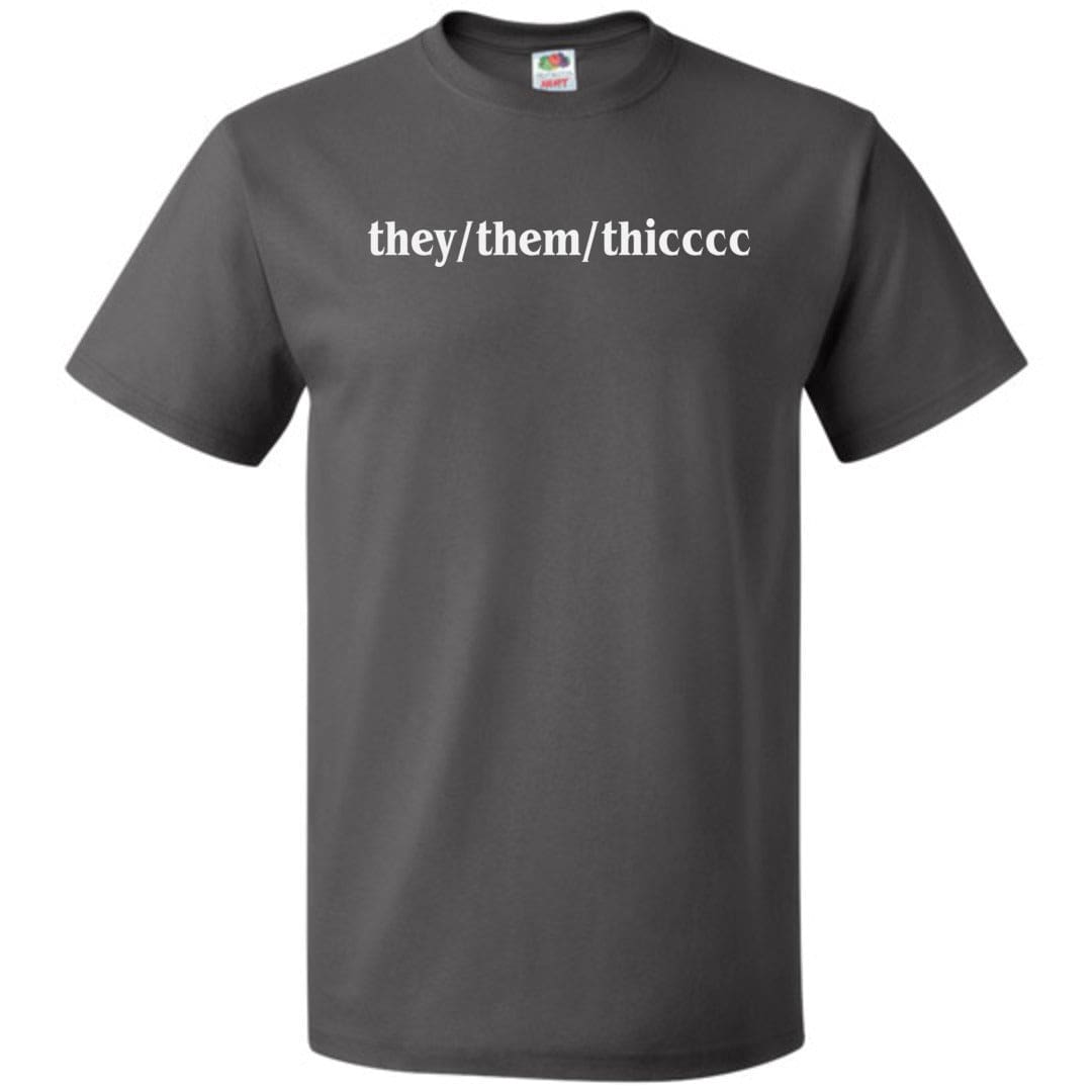 they/them/thicccc Unisex Classic Tee - Charcoal Grey / S