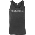 they/them/thicccc Unisex Premium Tank - Dark Grey Heather / S
