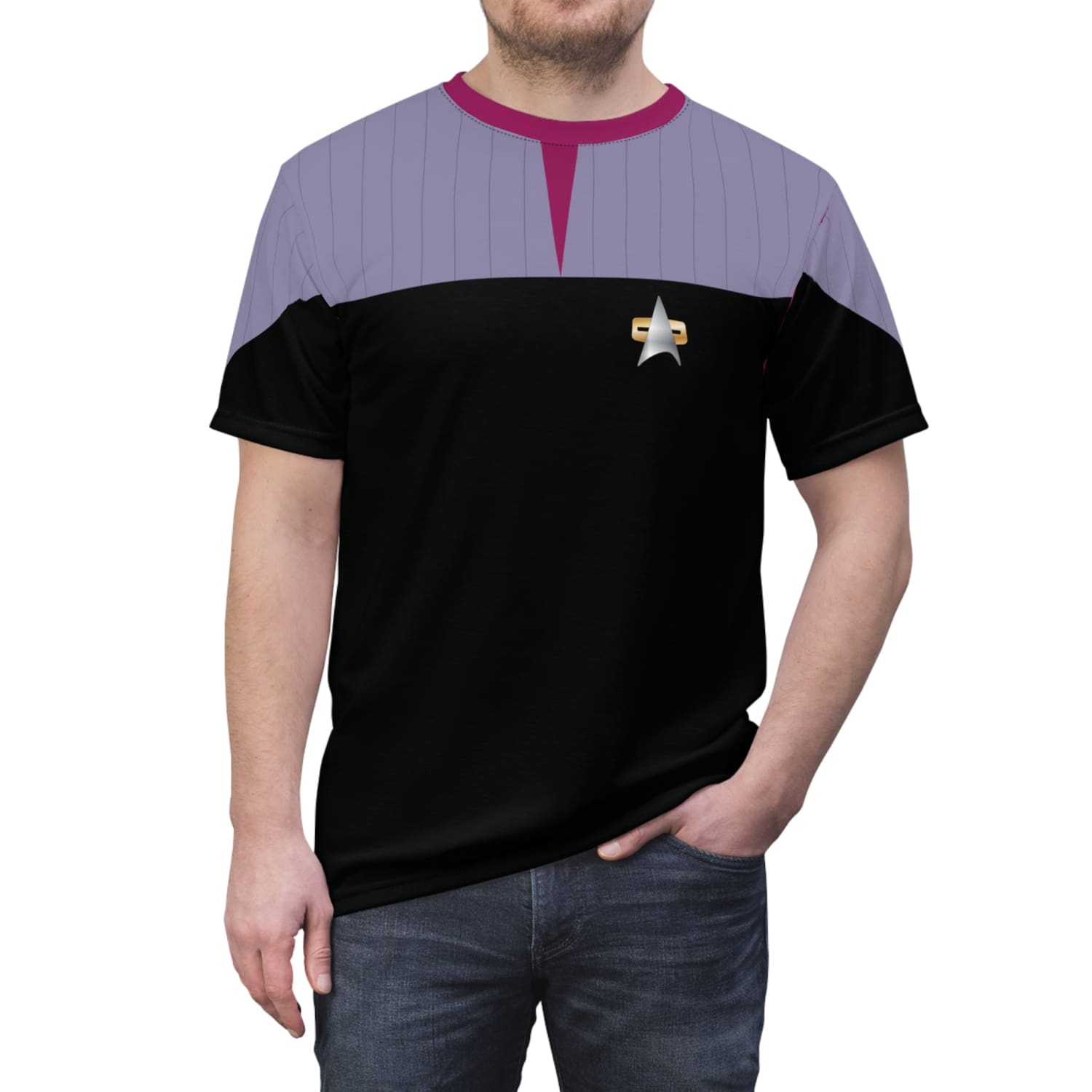 Trek Uniform Tee DS9 - Command Red Unisex AOP All Over Prints
