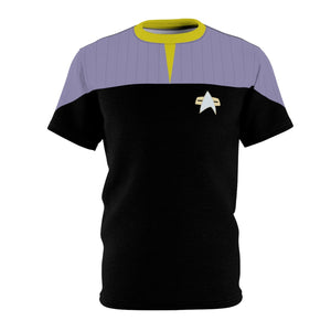 Trek Uniform Tee DS9 - Operations Gold - Unisex AOP Tee - Black stitching / 4 oz. / S - All Over Prints