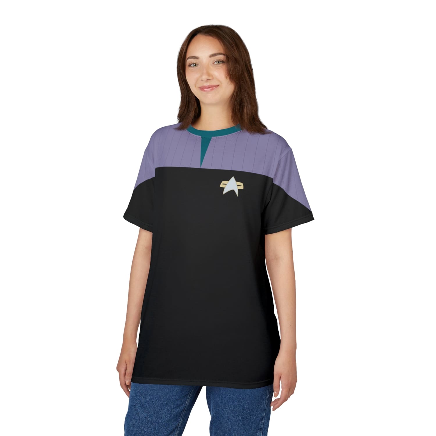 Trek Uniform Tee DS9 - Sciences Blue - Unisex AOP Tee - All Over Prints