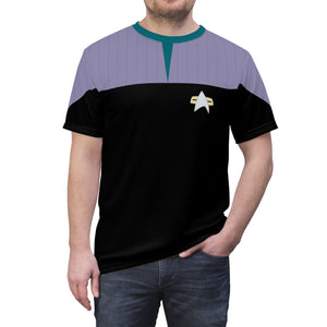 Trek Uniform Tee DS9 - Sciences Blue - Unisex AOP Tee - All Over Prints