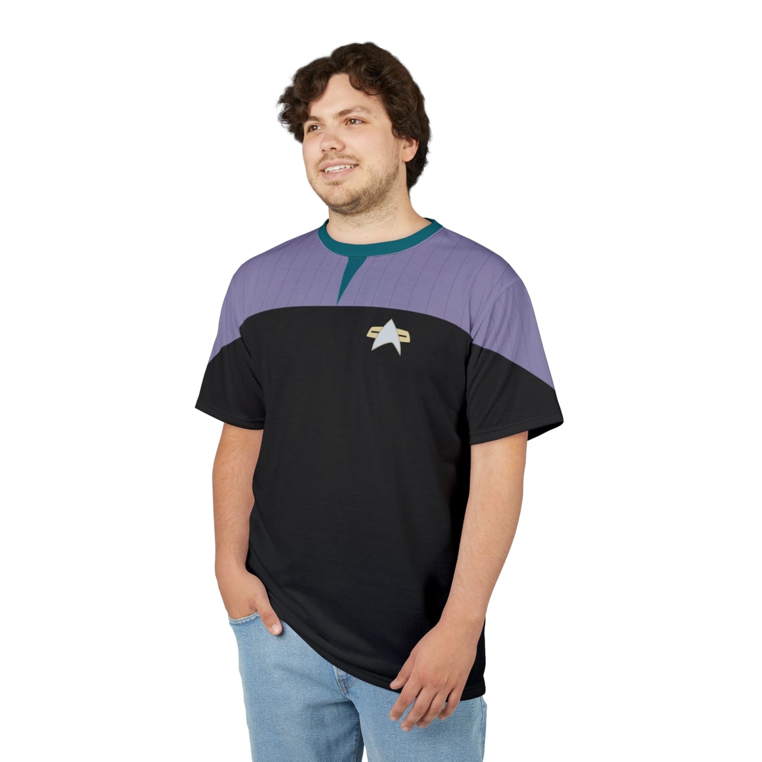 Trek Uniform Tee DS9 - Sciences Blue - Unisex AOP Tee - All Over Prints