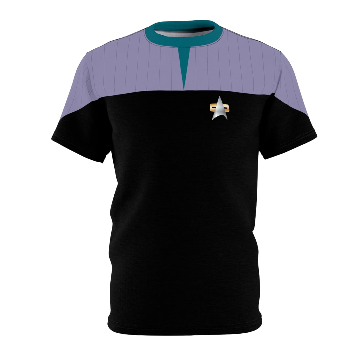 Trek Uniform Tee DS9 - Sciences Blue Unisex AOP Black stitching / 4 oz. S All Over Prints