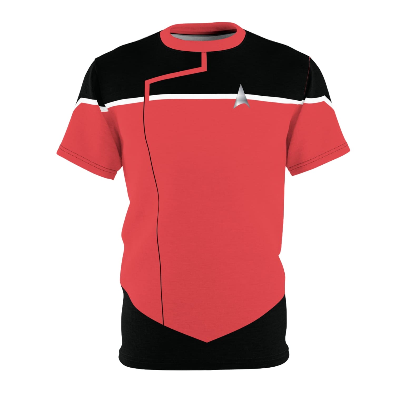 Trek Uniform Tee Lower Decks - Command Red Unisex AOP Black stitching / 4 oz. S All Over Prints