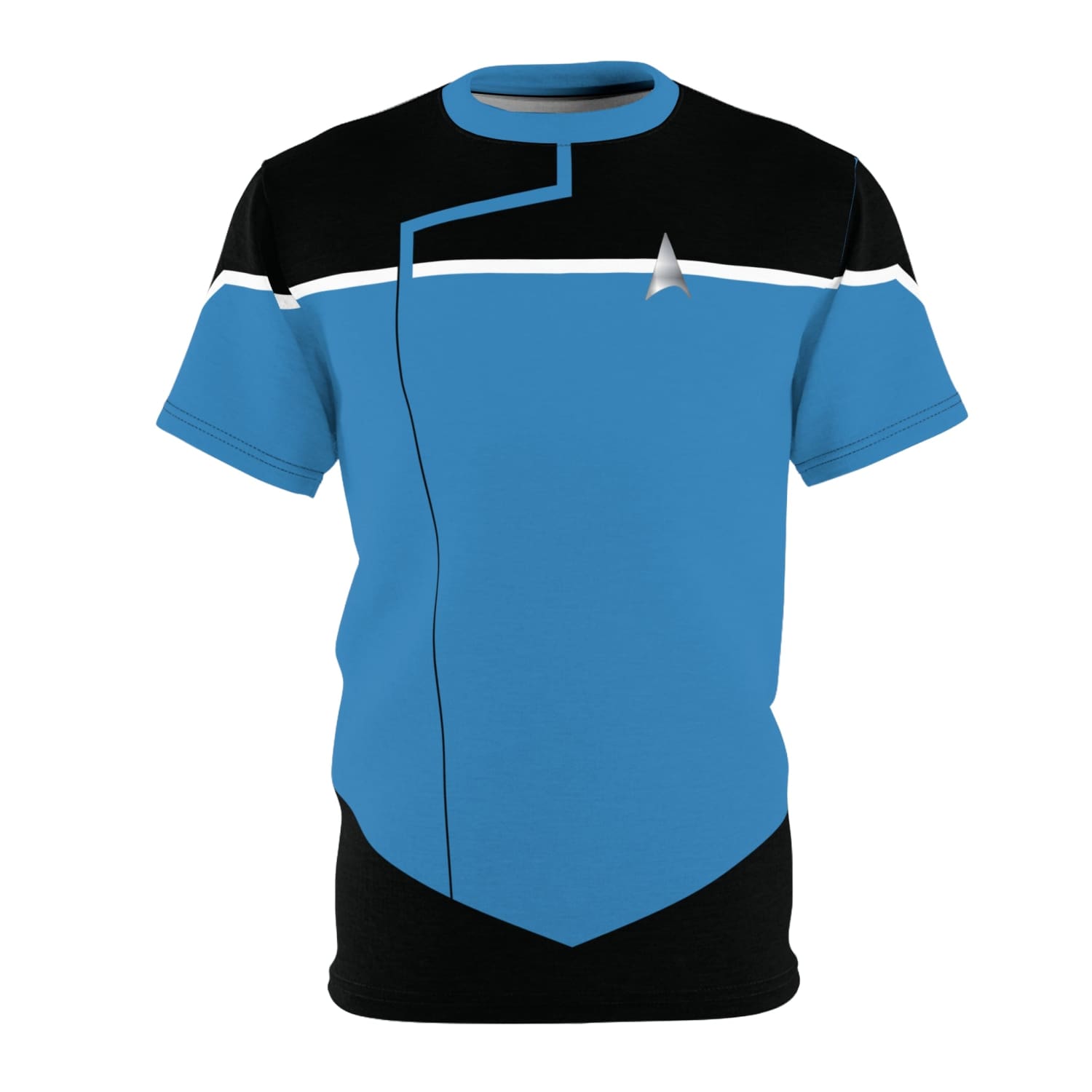 Trek Uniform Tee Lower Decks - Sciences Blue Unisex AOP Black stitching / 4 oz. S All Over Prints