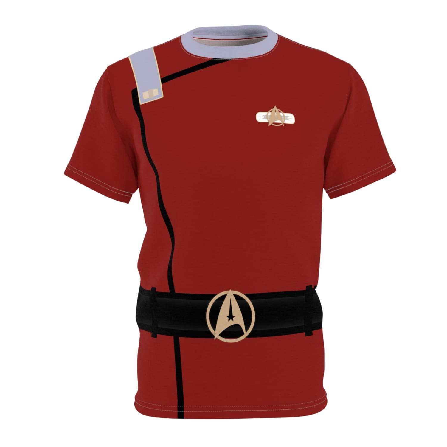 Trek Uniform Tee Movie - Sciences Grey - Unisex AOP Tee - Monster Maroon - White stitching / 4 oz. / S - All Over Prints