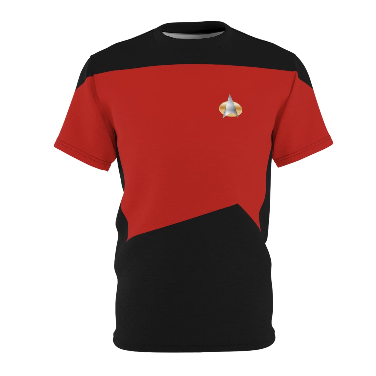 Trek Uniform Tee TNG - Command Red Unisex AOP Black stitching / 4 oz. S All Over Prints