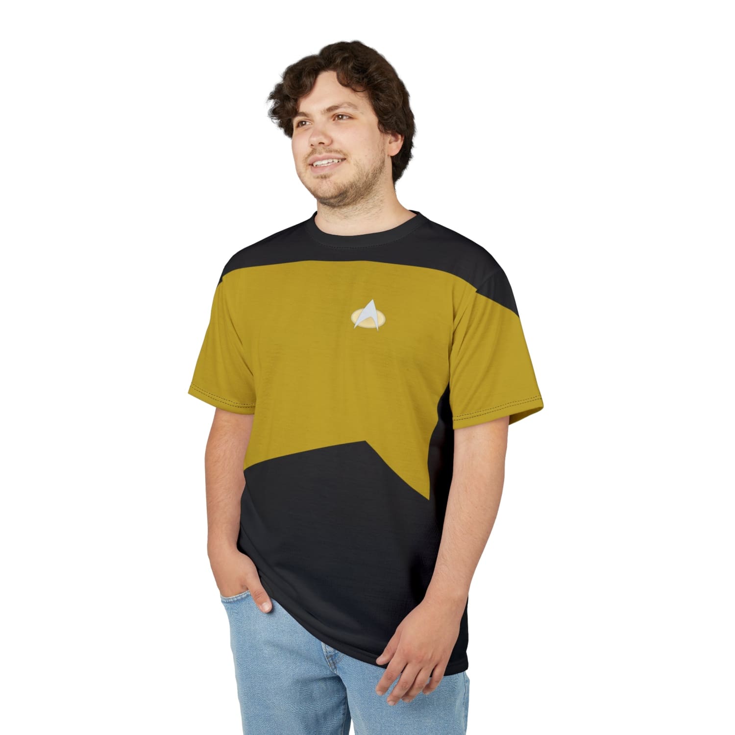 Trek Uniform Tee TNG - Operations Gold - Unisex AOP Tee - All Over Prints