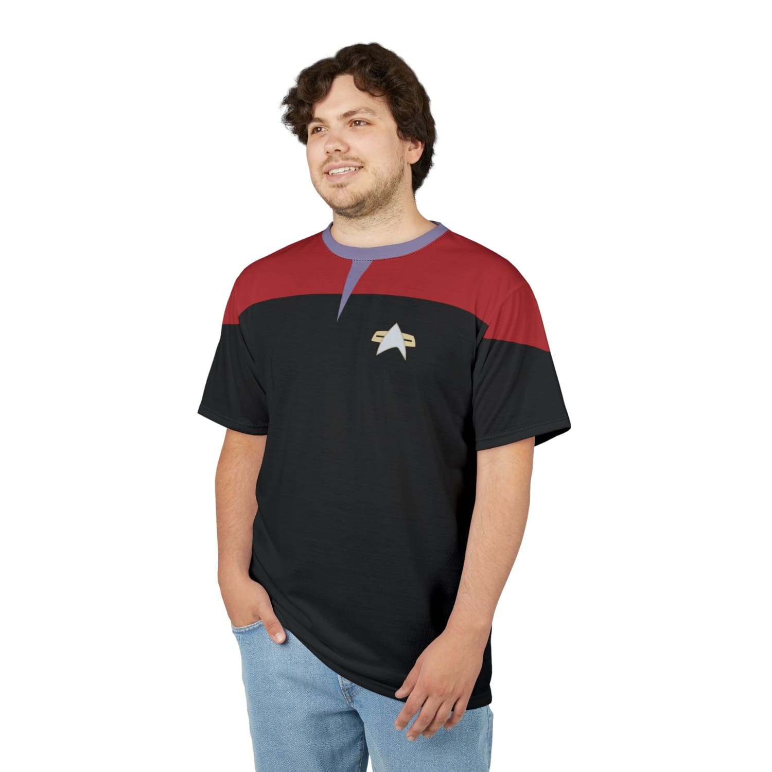 Trek Uniform Tee Voyager - Command Red - Unisex AOP Tee - All Over Prints