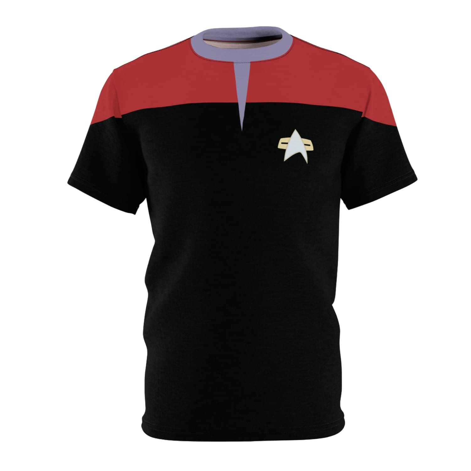Trek Uniform Tee Voyager - Command Red - Unisex AOP Tee - Black stitching / 4 oz. / S - All Over Prints