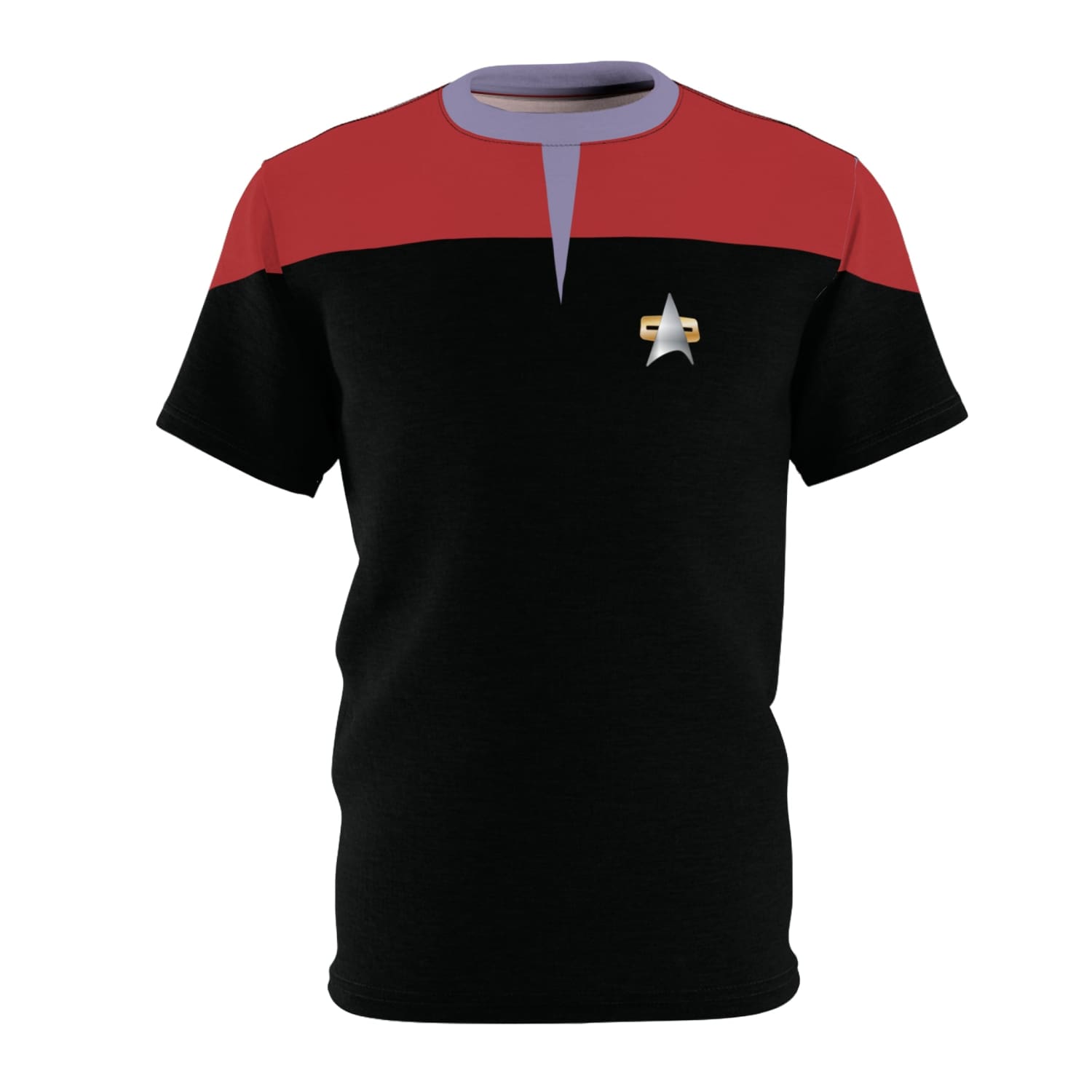 Trek Uniform Tee Voyager - Command Red Unisex AOP Black stitching / 4 oz. S All Over Prints