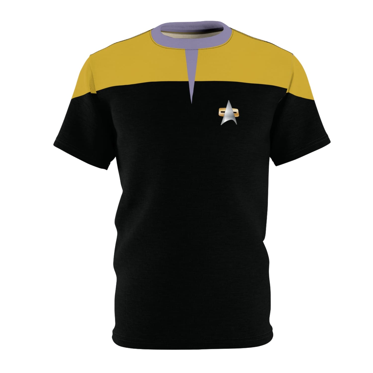 Trek Uniform Tee Voyager - Operations Gold Unisex AOP Black stitching / 4 oz. S All Over Prints