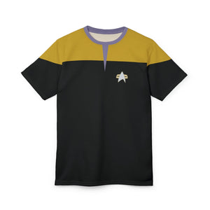 Trek Uniform Tee Voyager - Operations Gold - Unisex AOP Tee - All Over Prints