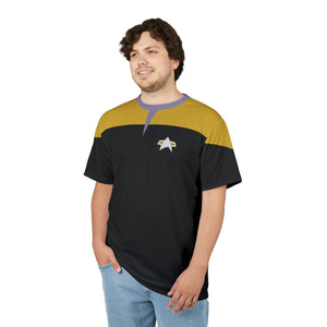Trek Uniform Tee Voyager - Operations Gold - Unisex AOP Tee - All Over Prints