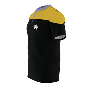 Trek Uniform Tee Voyager - Operations Gold - Unisex AOP Tee - All Over Prints