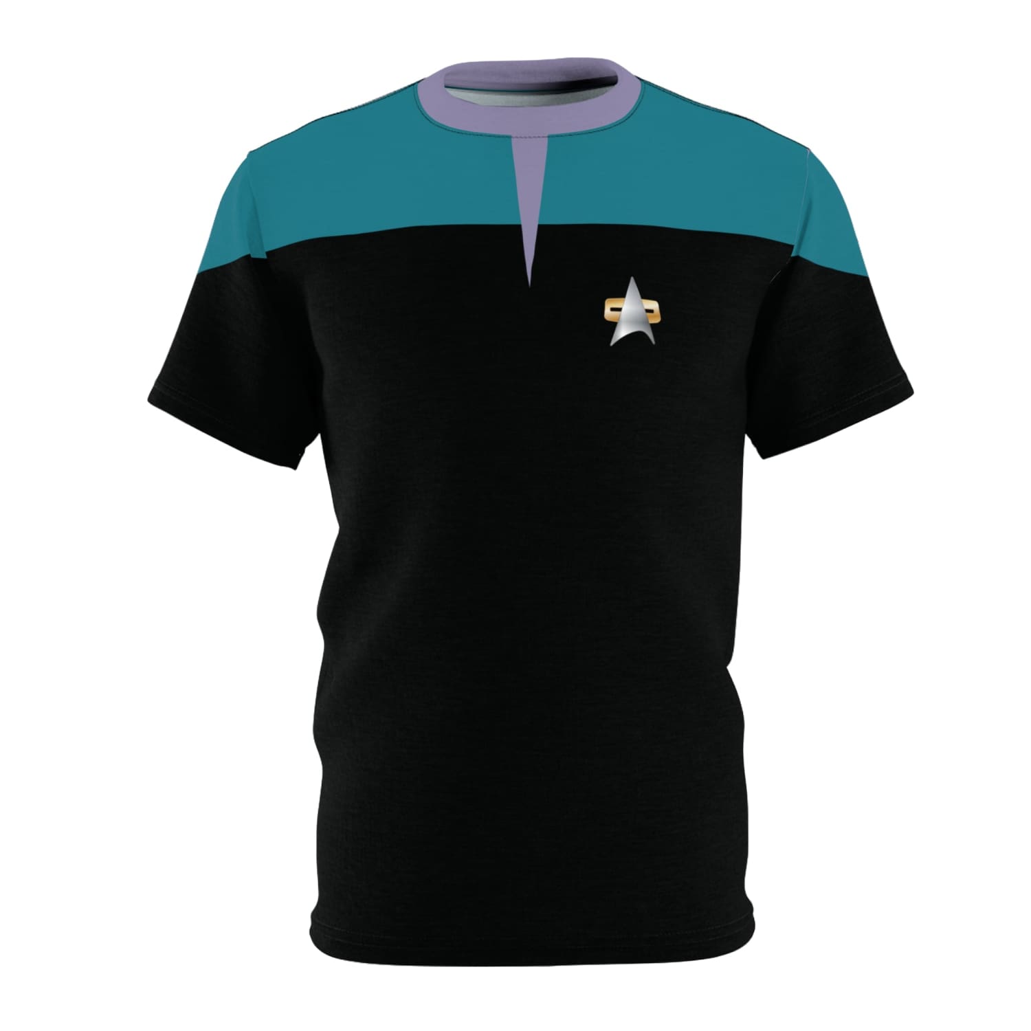 Trek Uniform Tee Voyager - Sciences Blue Unisex AOP Black stitching / 4 oz. S All Over Prints