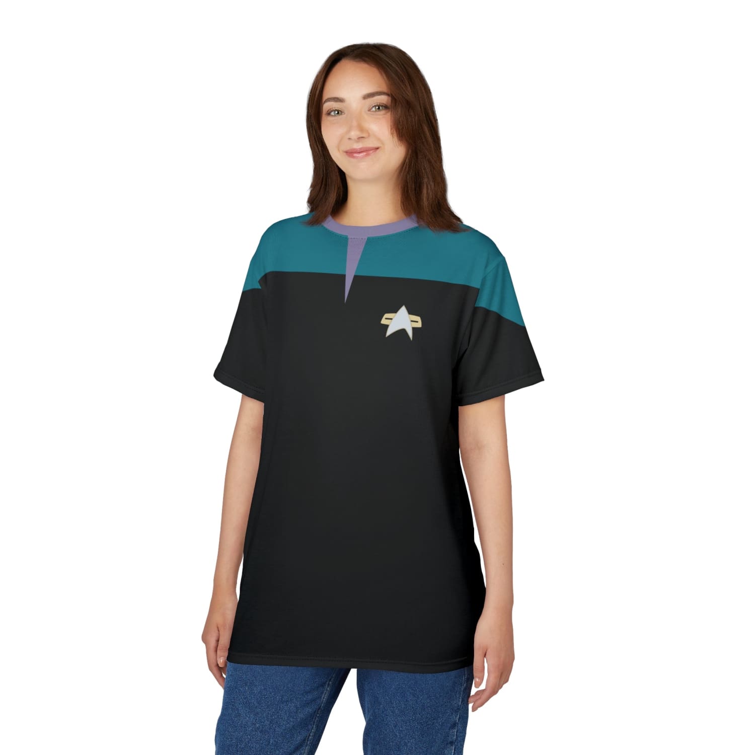 Trek Uniform Tee Voyager - Sciences Blue - Unisex AOP Tee - All Over Prints