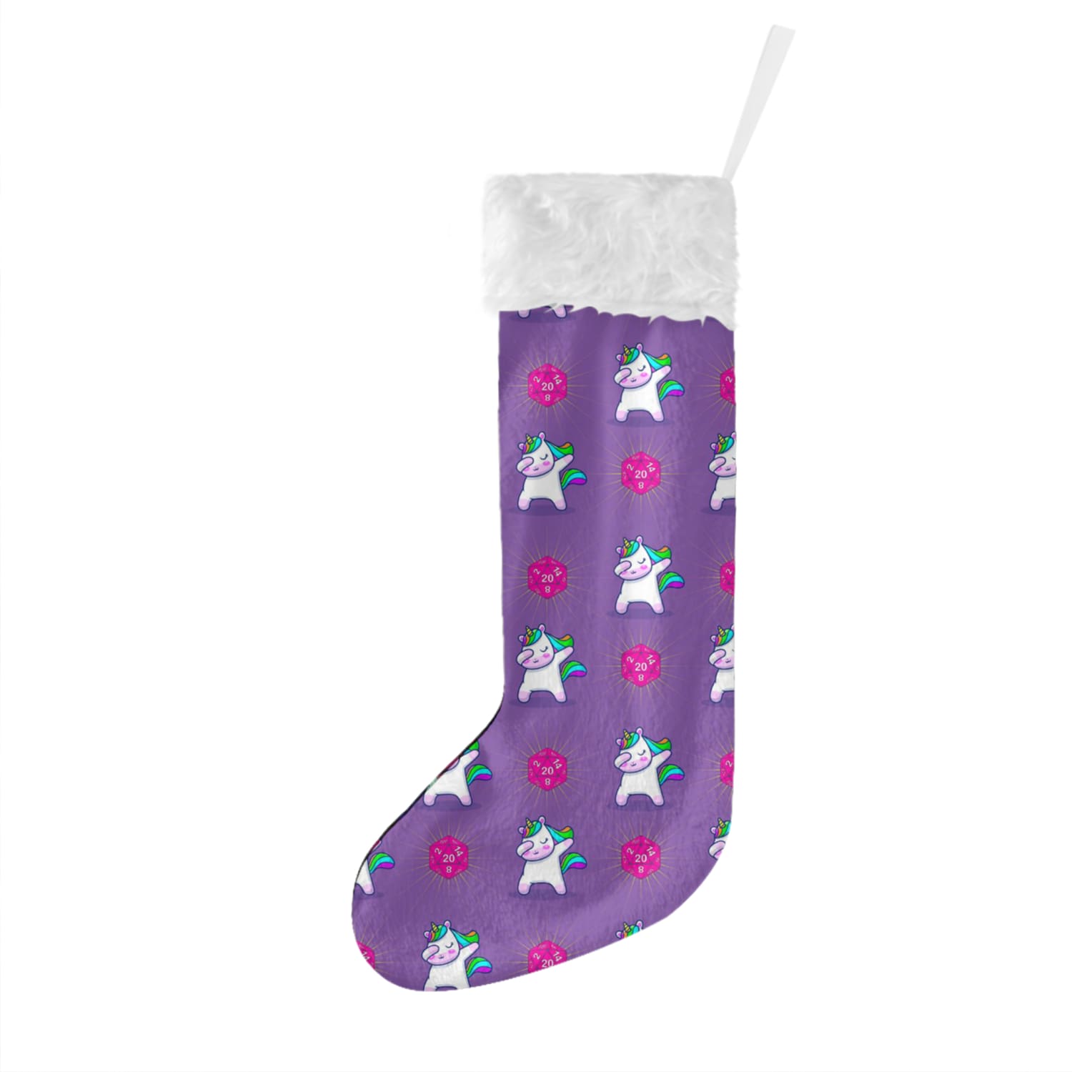 Unicorn Crit Dab Purple Christmas Stockings (Flannel) - One size - Home Decor