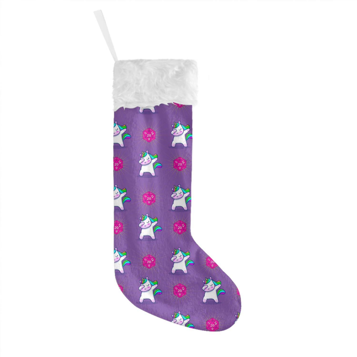 Unicorn Crit Dab Purple Christmas Stockings (Flannel) - One size - Home Decor