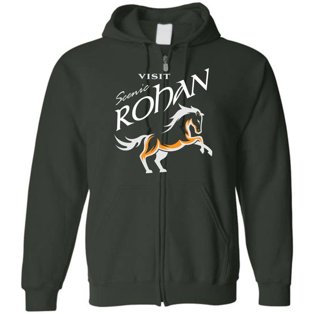 Visit Scenic Rohan Unisex Zip Hoodie - Forest Green / S
